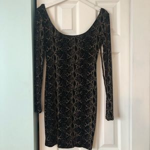 Arden B glitter snakeskin print mini dress